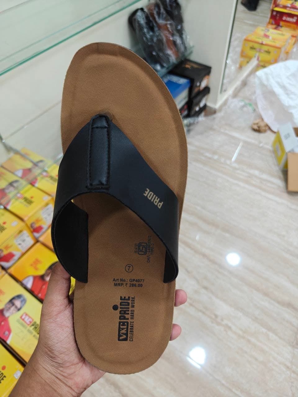 VKC Pride Men's Black Flip Flops